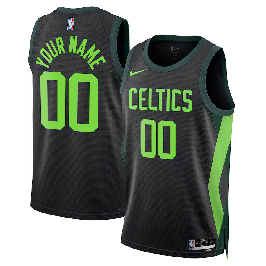 Men Boston Celtics Nike Black City Edition 2024-25 Custom Swingman NBA Jersey->customized nba jersey->Custom Jersey
